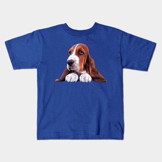 Basset Hound Puppy Dog Kids T-Shirt by Elarex